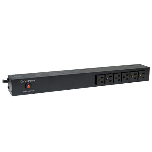 Power Distribution Unit CyberPower PDU15B6F12R 1U Rack Mount 18 AC Outlets NEMA 5–15R