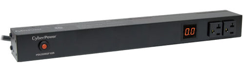 CyberPower PDU20M2F8R Metered Power Distribution Unit 1U 10 AC Outlets Black LCD