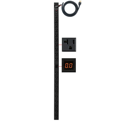 CyberPower PDU20MV20F gemessene Stromverteilungseinheit - 20 AC-Ausgänge, 0U schwarzes Design