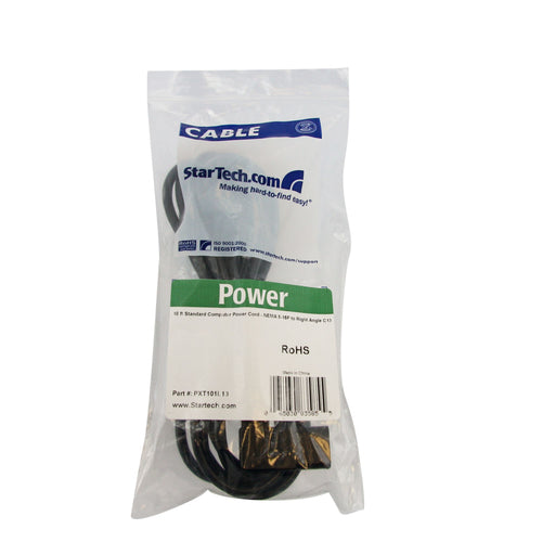 StarTech.com PXT101L10 3m Netzkabel - NEMA 5-15P auf rechtwinkligen C13-Stecker - 0,75 mm²