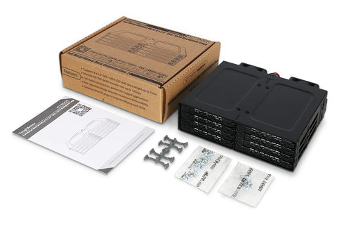 Icy Dock Laufwerkseinschubblende Schwarz Metall Dual-Lüfter 5,7 mm 6 Gbit/s