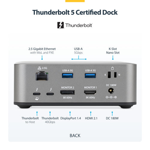 StarTech.com 215N-TB5USB4DOCK laptop dock/port replicator