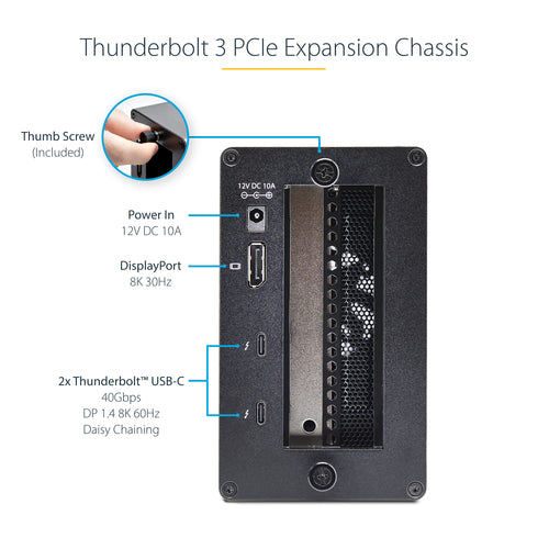 Thunderbolt 3 PCIe Erweiterungsgehäuse Dual Slot 8K-Ausgabe für Laptops