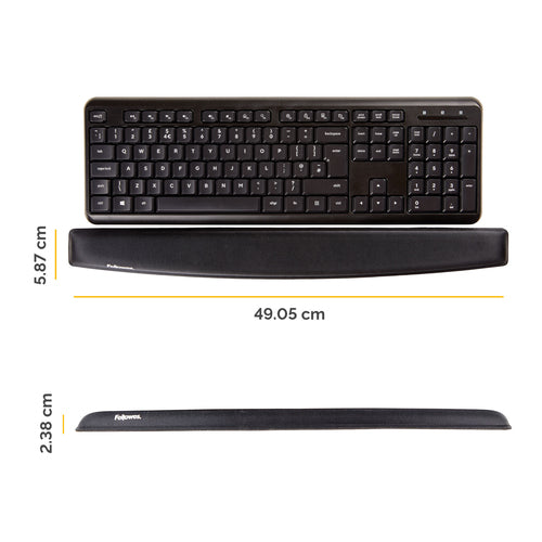Fellowes Tastatur Handgelenkauflage – Ergonomische Memory Foam Unterstützung – Schwarz – 490,5 mm