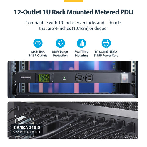 StarTech.com 12NM8-RACK-MOUNT-PDU power distribution unit (PDU)