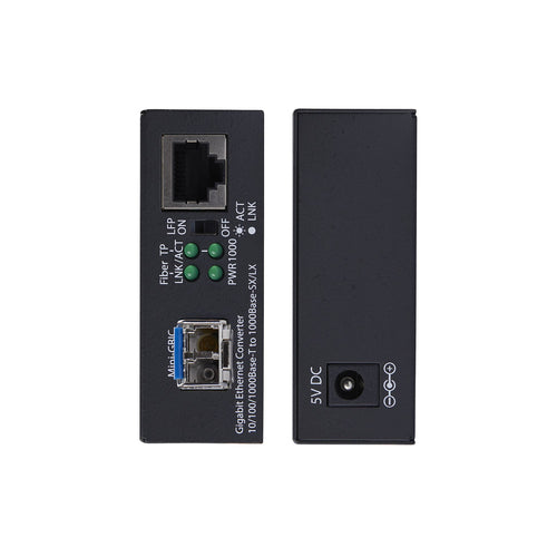 Gigabit Ethernet Copper-to-Fiber Media Converter 40km 10/100/1000Mbps SM LC Full Metal