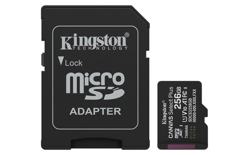 256GB MicroSDXC Card Kingston Canvas Select Plus Gen3 150MB/s A1