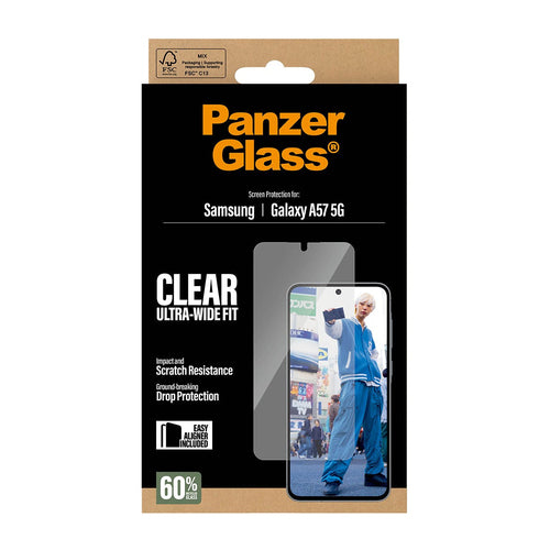 PanzerGlass Screen Protector Ultra-Wide Fit - Clear - Samsung Galaxy A57 5G