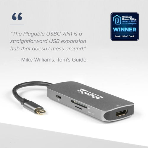 Plugable Technologies USBC-7IN1 laptop dock/port replicator
