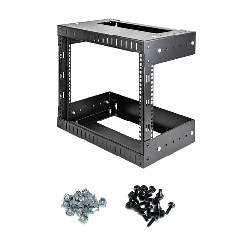 StarTech.com RK812WALLOA 8U Wall Mount Network Rack - Adjustable Depth, 2 Post Open Frame