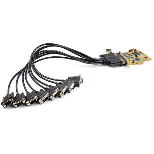 8-Port PCI Express RS232 Serial Adapter Card 16C1050 15kV ESD Protection