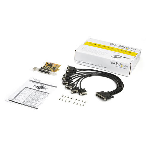 8-Port PCI Express RS232 Serial Adapter Card 16C1050 15kV ESD Protection