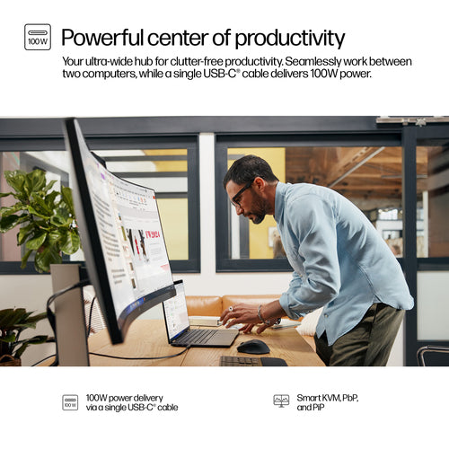 HP Series 5 Pro 34 inch WQHD USB-C Conferencing Monitor - 534pm computer monitor