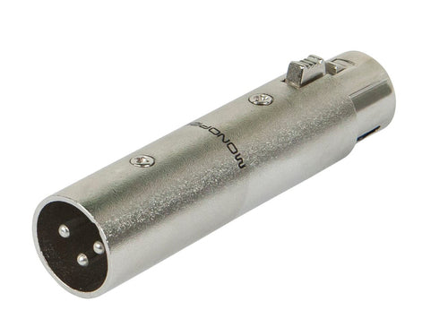 3-poliger Stecker auf 5-polige Buchse DMX-Kabelverbinder aus silbernem Aluminium