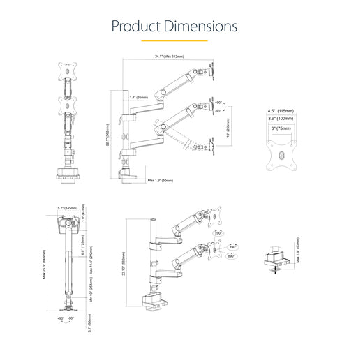 StarTech.com ARMDUALPIVOT monitor mount / stand