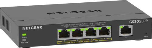 NETGEAR 5-Port Gigabit Ethernet High-Power PoE+ Plus Switch (GS305EPP)