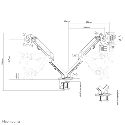 Neomounts FPMA-D650DBLACK monitor mount / stand