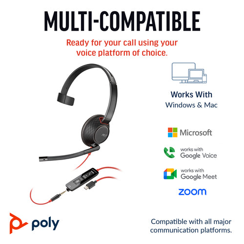 HP Poly Blackwire 5210 kabelgebundenes USB-C Call Center Headset – Komfort & Langlebigkeit
