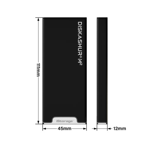 1TB iStorage diskAshur M2 SSD Portable Solid-State-Festplatte USB Type-C FIPS-konform Schwarz