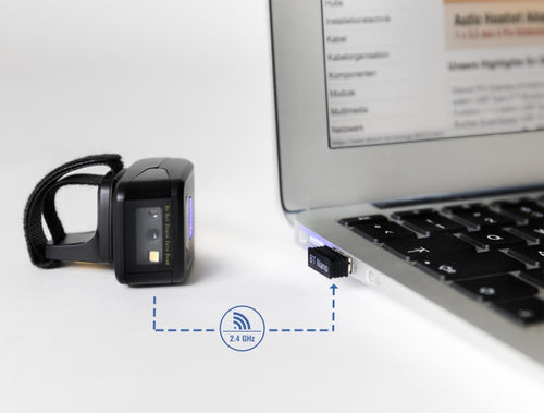 DeLOCK Ring Barcode Scanner 1D and 2D with 2.4 GHz or Bluetooth
