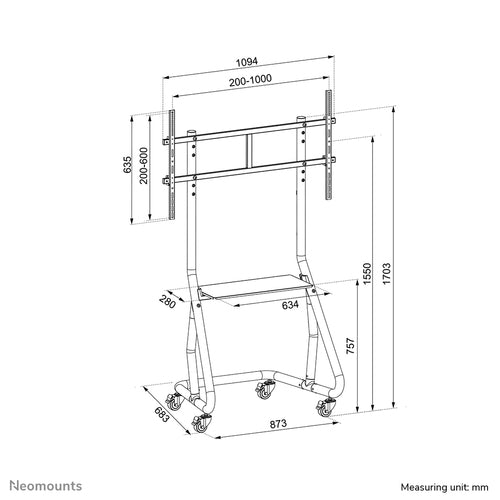 Neomounts NS-M3800BLACK multimedia cart/stand
