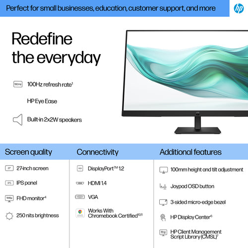 HP Series 3 Pro 27 inch FHD Monitor - 327ph computer monitor