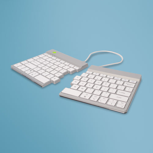 Ergonomische geteilte Tastatur Kabellos Bluetooth QWERTY Weiß