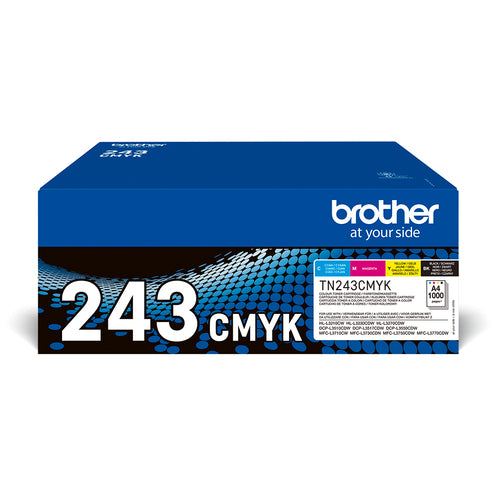 Brother TN-243CMYK Toner Cartridge 1000 Pages Black Cyan Magenta Yellow