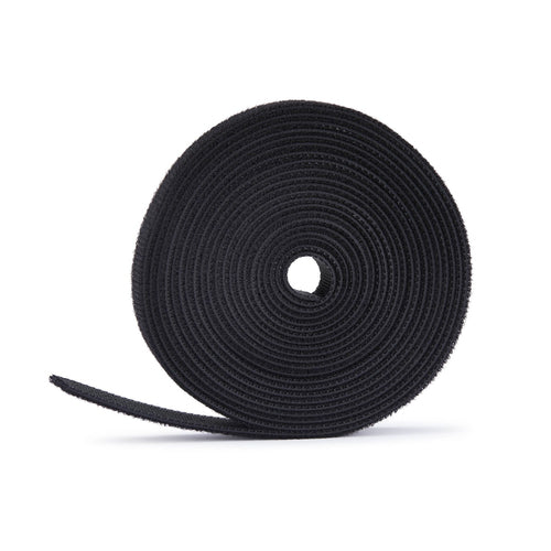 Cable Organizer 75ft Hook and Loop Fastener Adjustable Fabric Ties Black