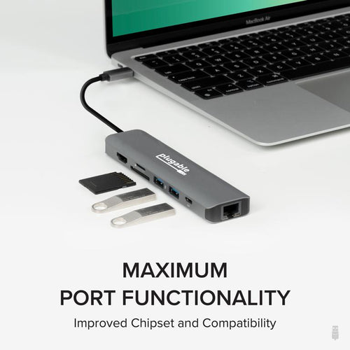 USB-C Hub Plugable Technologies USBC-7IN1E 100W 4K HDMI Ethernet