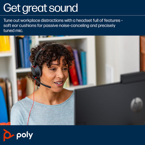 Poly Blackwire 5220 Stereo USB-C Headset +3.5mm Plug +USB-C/A Adapter