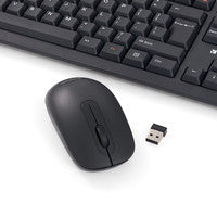 Verbatim 70724 Schnurlose Tastatur-Maus-Set – volle Größe Schwarz – RF-Konnektivität