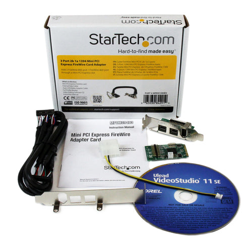 StarTech.com MPEX1394B3 3 Port FireWire Card Adapter - PCIe Mini PCI Express