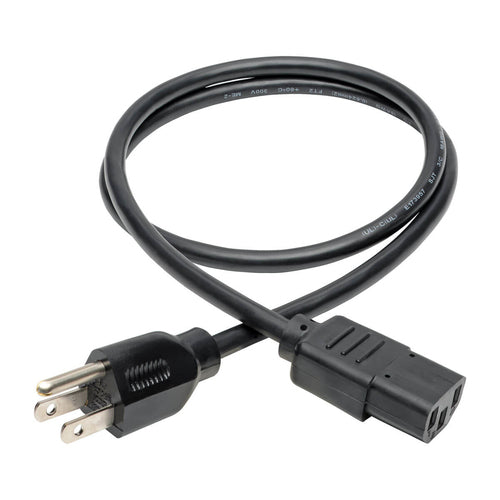 Universal Power Cable 3ft Tripp Lite NEMA 5-15P to IEC-320-C13 10A 18AWG