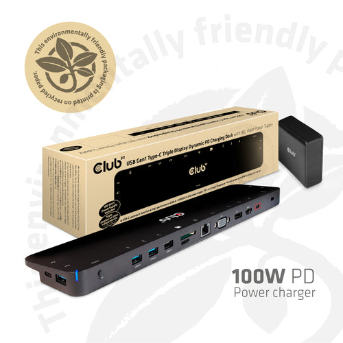 CLUB3D CSV-1564W100 laptop dock/port replicator