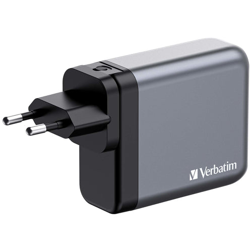 Verbatim GNC-140 GaN Charger 140W - Fast Charging USB-C & USB-A - Black/Grey