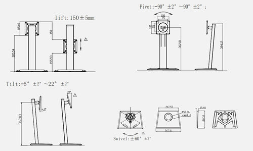 Hannspree 80-04000014G000 monitor mount / stand