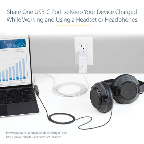 USB-C Audio Adapter StarTech.com CDP2CAPDM 60W Charging Headphone Port