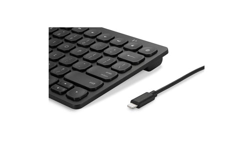 Kabelgebundene QWERTZ-Tastatur für Apple iPad & iPhone – Schwarz