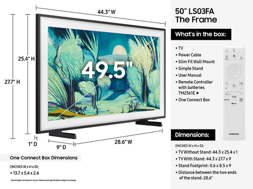 Samsung The Frame QN50LS03FAF 50" QLED Smart TV - 4K Ultra HD, Wi-Fi-fähig