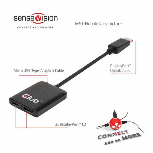 DisplayPort 1.2 Dual Monitor Splitter 3840x2160 60Hz CLUB3D