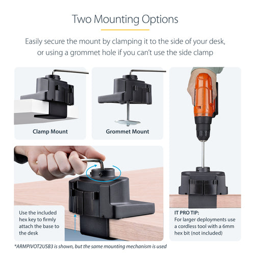 StarTech.com ARMSLIM2USB3 monitor mount / stand