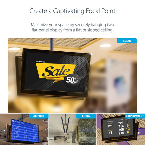 StarTech.com FPCEILBTB Deckenhalterung für Digital Signage