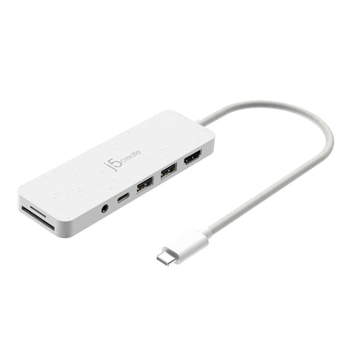 USB-C Multi-Port Hub j5create JCD373EW 100W Power Delivery HDMI MicroSD SD