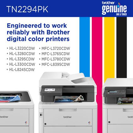 Brother TN-2294PK Tonerkartusche – Schwarz, Cyan, Magenta, Gelb – 1500 Seiten
