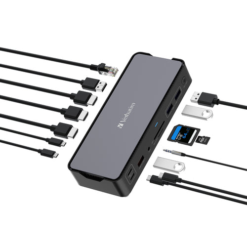 Verbatim CDS-15 USB 3.2 Gen 1 Type-C Wired Adapter 100W 3.5mm 1000Mbit/s