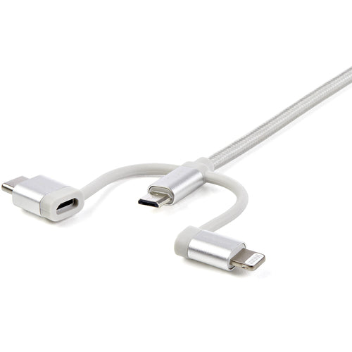 1,8m USB-Mehrfachladekabel USB-A auf Lightning USB-C Micro-USB Geflochtenes Nylonkabel