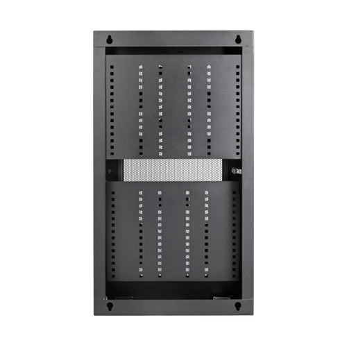 3U Wall-Mount Rack Cabinet Adjustable Equipment Brackets 68kg Capacity Black