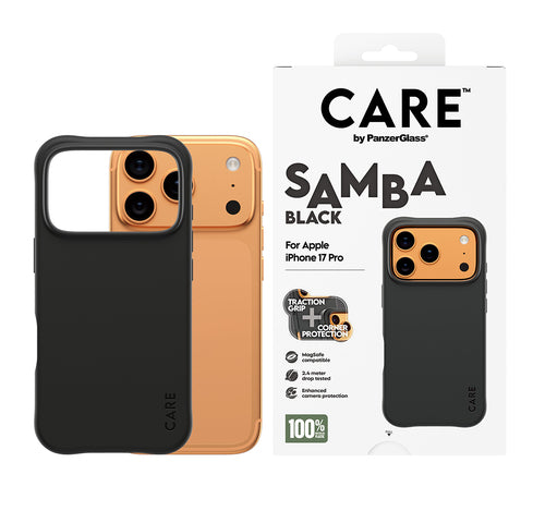 PanzerGlass CARE by ® Fashionable Case Samba Black w. MagSafe iPhone 17 Pro mobile phone case