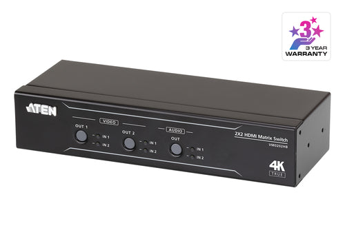 AV Matrix Switcher ATEN VM0202HB 4K 18 Gbit/s Video Durable Metal